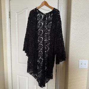 Free People Black Lace Cardigan